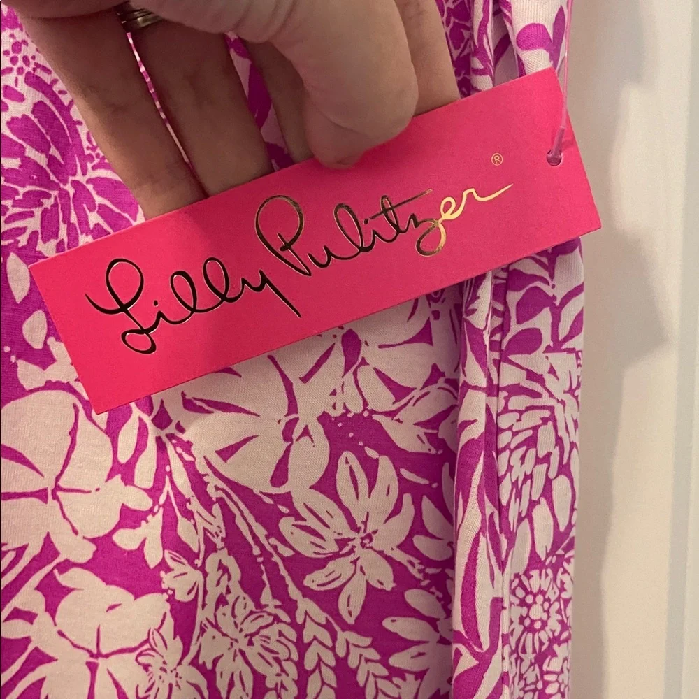 NWT! Lilly Pulitzer Pink and White Floral Mini Dress, Size XS - Picture 4 of 10